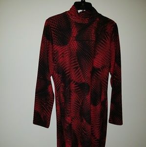 red and black bodycon dress.